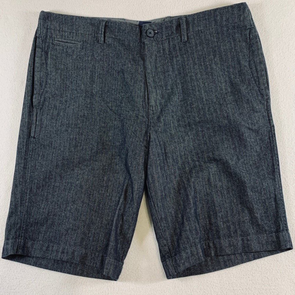 NWT Gap Shorts Men's 36 Navy Herringbone Chino Shorts 10.5" Inseam 100% Cotton